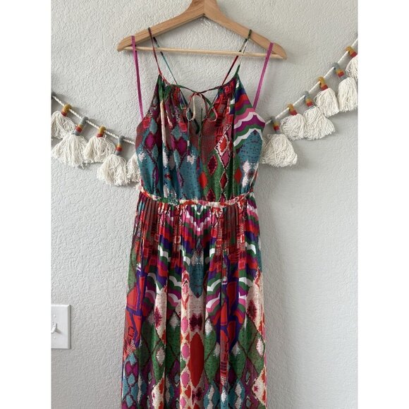 Anthropologie Maeve Tarana Multicolor Artsy Maxi Dress Tropical Boho Flowy 8 - Picture 4 of 11